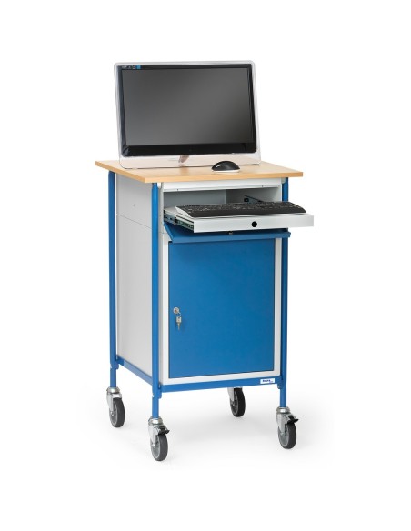 Fetra Rollpult mit waagerechter Schreibfläche und Stahlschrank, Ladefläche 650 x 650 mm