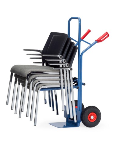 Fetra Stuhlkarre, Lufträder, Tragkraft 300 kg, Höhe 1300 mm, Schaufelbreite 320 mm,