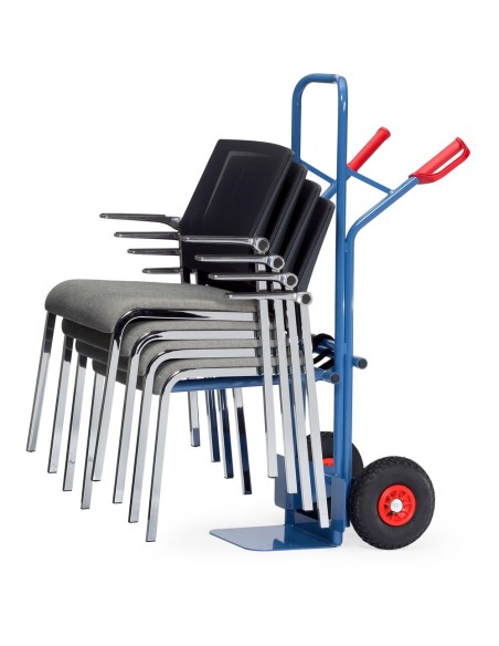 Fetra Stuhlkarre, Lufträder, Tragkraft 300 kg, Höhe 1300 mm, Schaufelbreite 320 mm,