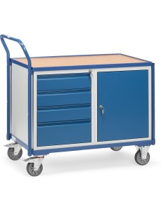 Fetra Tischwagen mit 1 Schrank und 4 Schubladen, umlaufender Rand