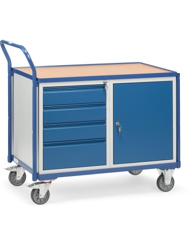 Fetra Tischwagen mit 1 Schrank und 4 Schubladen, umlaufender Rand