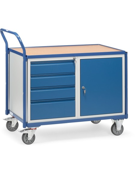 Fetra Tischwagen mit 1 Schrank und 4 Schubladen, umlaufender Rand