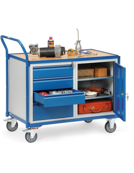 Fetra Tischwagen mit 1 Schrank und 4 Schubladen, umlaufender Rand