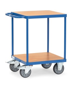 Fetra Tischwagen mit 2 Böden, Tragkraft 500 kg, blau