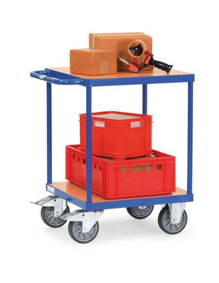 Fetra Tischwagen mit 2 Böden, Tragkraft 500 kg, blau