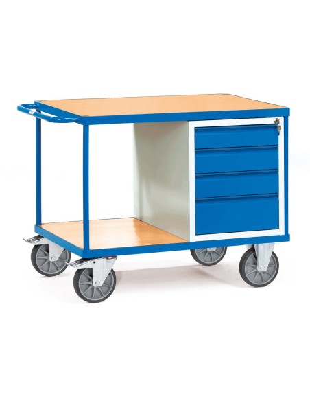 Fetra Tischwagen mit 4 Schubladen und 2 Ladeflächen 1000 x 700 mm