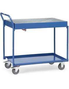 Fetra Tischwagen mit Blechwannen und Gitterrost 1000 x 600 mm