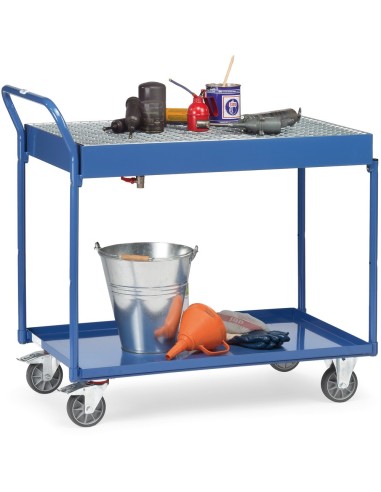 Fetra Tischwagen mit Blechwannen und Gitterrost 1000 x 600 mm