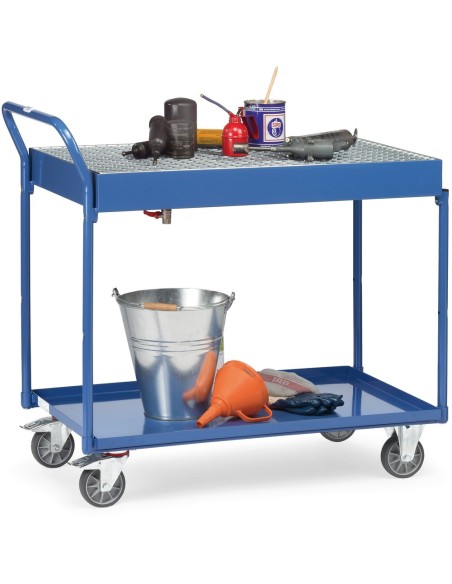 Fetra Tischwagen mit Blechwannen und Gitterrost 1000 x 600 mm