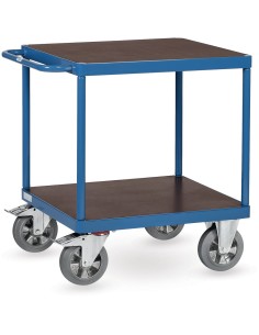 Fetra Tischwagen mit quadratischen Ladeflächen, blau 700 x 700 mm