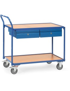 Fetra Tischwagen mit Schubladen, Ladefläche 1000 x 600 mm, Griff hochstehend