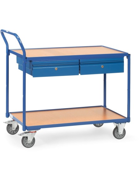 Fetra Tischwagen mit Schubladen, Ladefläche 1000 x 600 mm, Griff hochstehend
