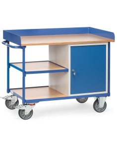 Fetra Werkstattwagen mit Umrandung, 1 Schrank und 3 Ladeflächen