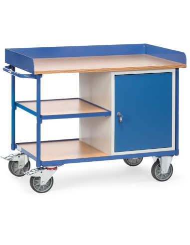 Fetra Werkstattwagen mit Umrandung, 1 Schrank und 3 Ladeflächen