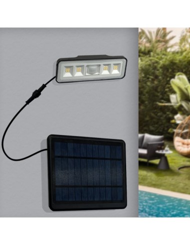 Abnehmbare Solar-LED-Applikation - 1000 Lumen - PIR-Bewegungssensor - 4000K