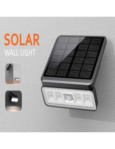 Abnehmbare Solar-LED-Applikation - 1000 Lumen - PIR-Bewegungssensor - 4000K