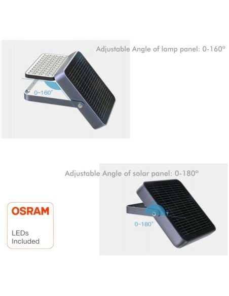 Aussen LED Strahler 100W SOLAR - OSRAM CHIP - 5700K - ALL IN ONE