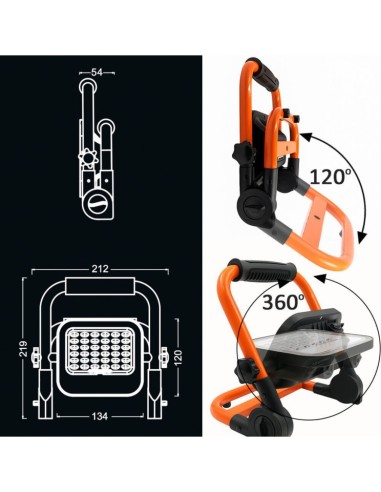 Tragbarer 50W Solar-LED-Flutlichtstrahler - 3CCT - Lumileds Chip IP65