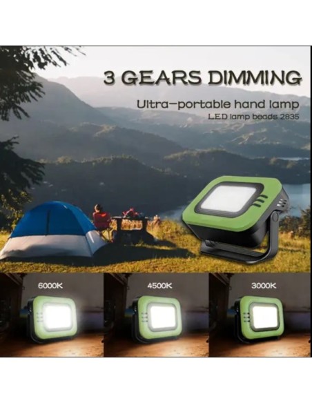 Tragbarer LED-Solarstrahler - CCT - 1200 Lumen - Power Bank + USB aufladbar