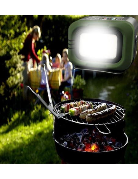 Tragbarer LED-Solarstrahler - CCT - 1200 Lumen - Power Bank + USB aufladbar