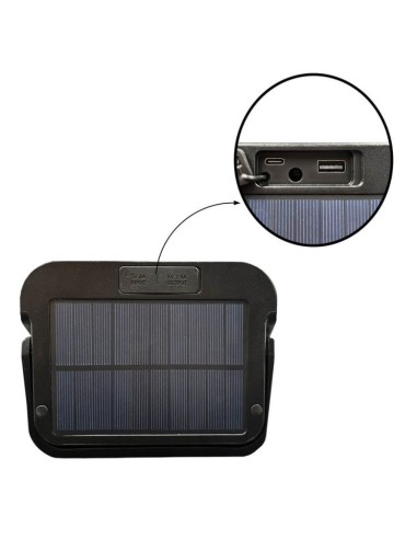 Tragbarer LED-Solarstrahler - CCT - 1200 Lumen - Power Bank + USB aufladbar