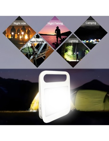 Tragbarer Solar-LED-Strahler - 4W - Powerbank + USB wiederaufladbar