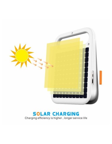 Tragbarer Solar-LED-Strahler - 4W - Powerbank + USB wiederaufladbar