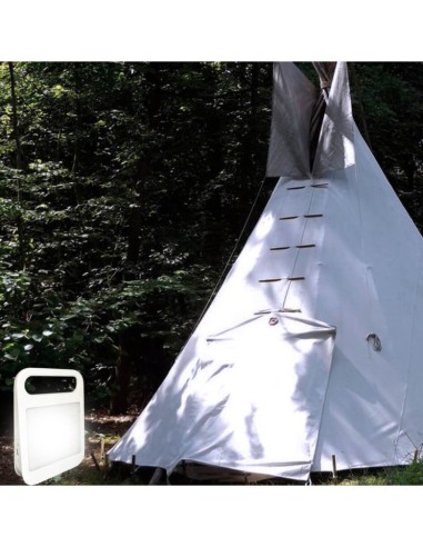 Tragbarer Solar-LED-Strahler - 4W - Powerbank + USB wiederaufladbar