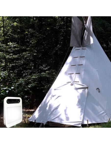 Tragbarer Solar-LED-Strahler - 4W - Powerbank + USB wiederaufladbar