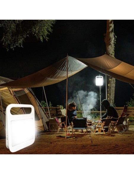 Tragbarer Solar-LED-Strahler - 4W - Powerbank + USB wiederaufladbar