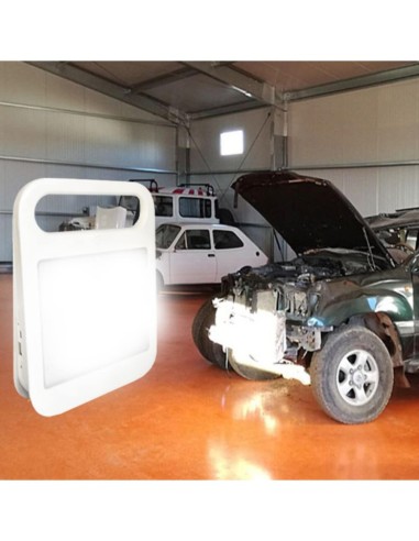 Tragbarer Solar-LED-Strahler - 4W - Powerbank + USB wiederaufladbar