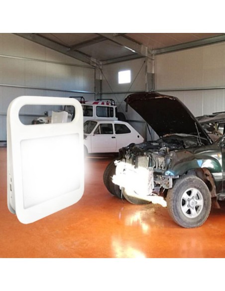 Tragbarer Solar-LED-Strahler - 4W - Powerbank + USB wiederaufladbar