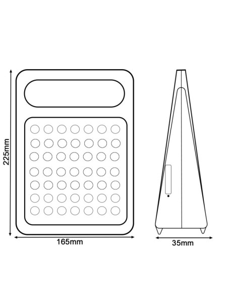 Tragbarer Solar-LED-Strahler - 4W - Powerbank + USB wiederaufladbar