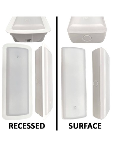 LED-Notlicht 400 Lm + Deckenmontagesatz - Auto-Test + Option für Dauerlicht - IP20 - 6500K