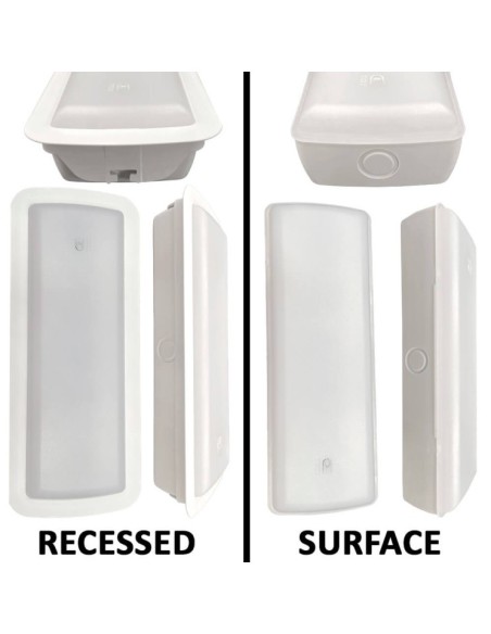 LED-Notlicht 400 Lm + Deckenmontagesatz - Auto-Test + Option für Dauerlicht - IP20 - 6500K