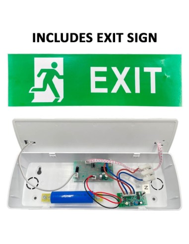 LED-Notlicht 400 Lm + Deckenmontagesatz - Auto-Test + Option für Dauerlicht - IP20 - 6500K