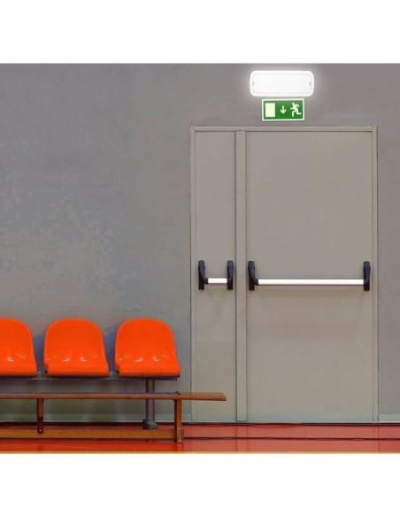 LED-Notlicht 400 Lm + Deckenmontagesatz - Auto-Test + Option für Dauerlicht - IP20 - 6500K