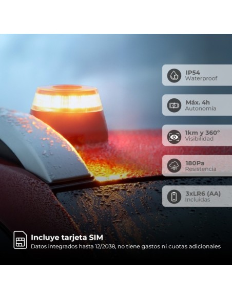 Notfall-Warnleuchte – V16 – mit Geolokalisierung und DGT-Zulassung