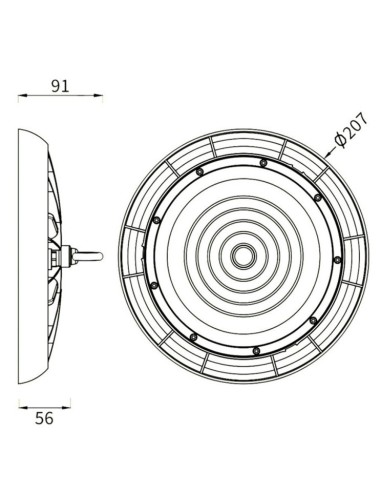 Industrielle LED-Hallenleuchte 100W UFO - NEW TITAN CCT - CHIP LUMILEDS SMD 2835