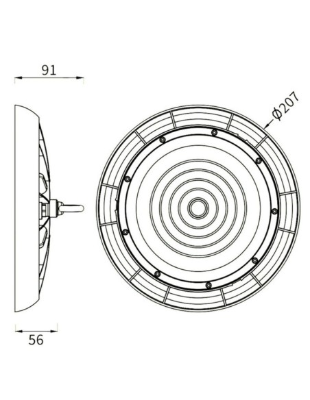 Industrielle LED-Hallenleuchte 100W UFO - NEW TITAN CCT - CHIP LUMILEDS SMD 2835