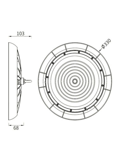 Industrielle LED-Hallenleuchte 200W UFO - NEW TITAN CCT - CHIP LUMILEDS SMD 2835
