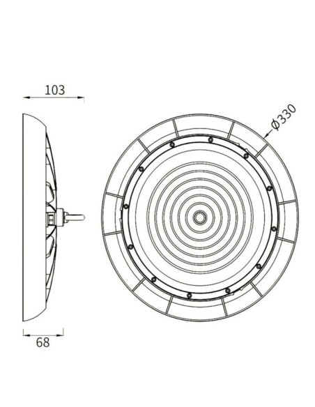 Industrielle LED-Hallenleuchte 200W UFO - NEW TITAN CCT - CHIP LUMILEDS SMD 2835