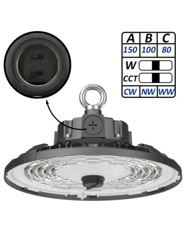 SAMSUNG LED Hallenstrahler (150W-100W-80W Einstellbar) 3CCT