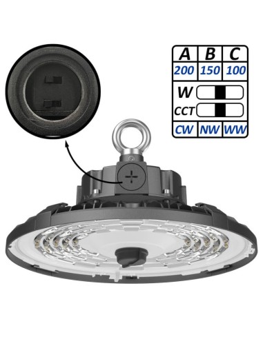 SAMSUNG LED Hallenstrahler (200W-150W-100W Einstellbar) 3CCT