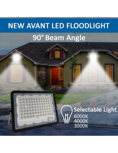 LED Flutlichtstrahler 100W NEW AVANT BLACK - CCT WÄHLBARE FARBE
