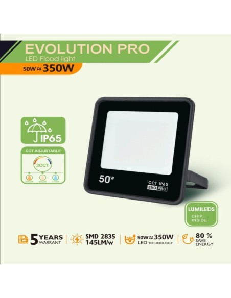 Aussen-LED-Strahler 50W - CCT - EVO PRO - Lumileds-Chip