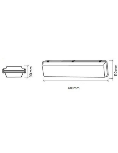 LED Anzeige IP65 für zwei Rohre 60 cm versiegelt