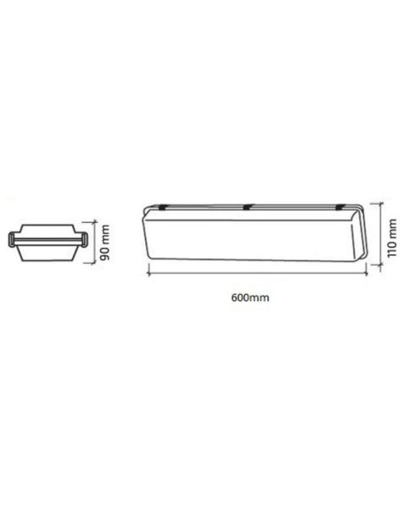 LED Anzeige IP65 für zwei Rohre 60 cm versiegelt