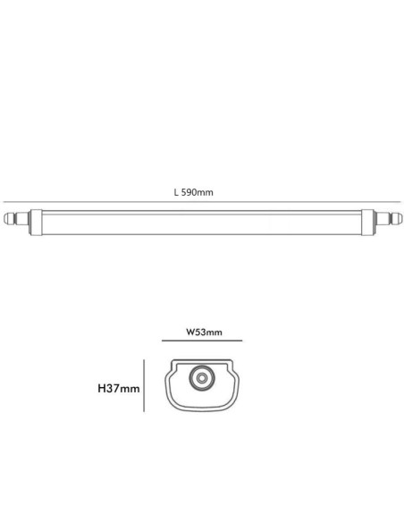 Wasserdichte LED-Leiste 15W - GLOWLUXE - Verbindungsmöglichkeit - 60cm - IP65