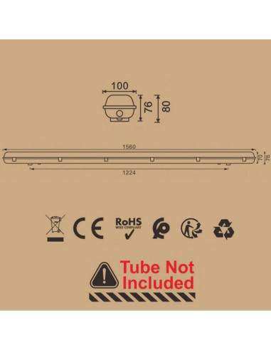 Wasserdichtes Anzeige für zwei IP65 LED Röhren 150cm